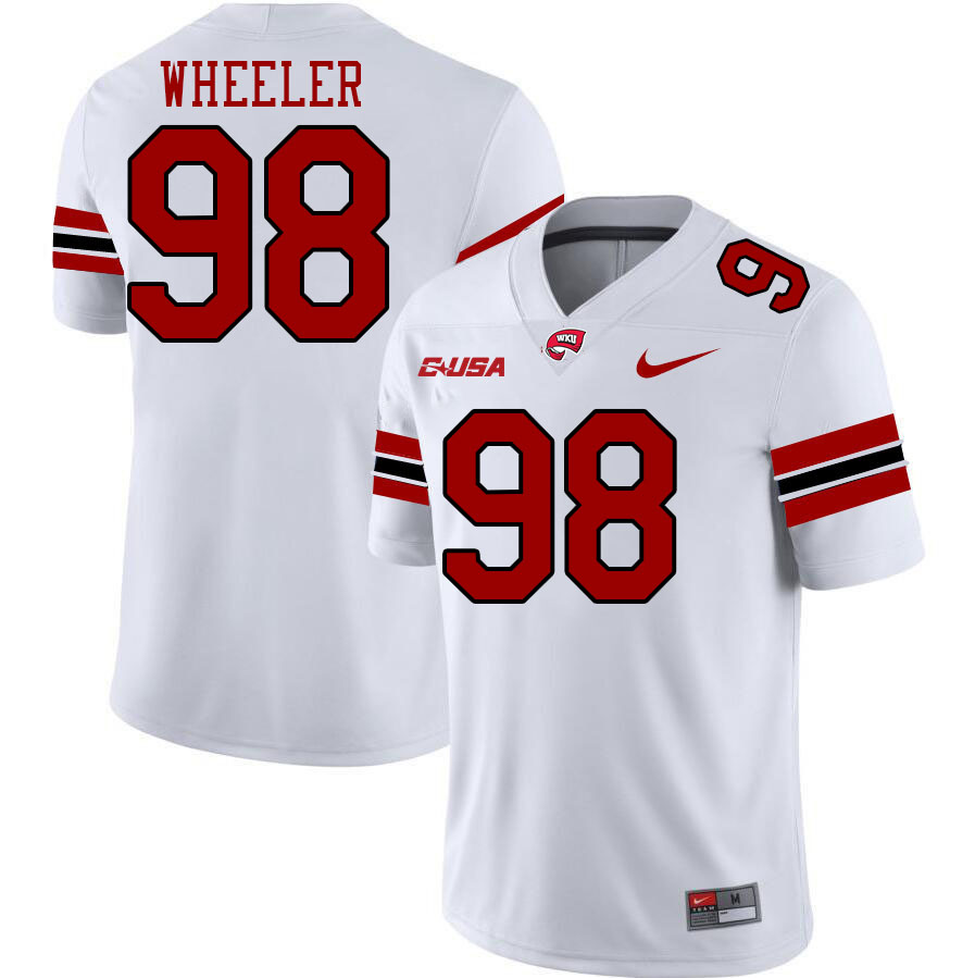 Western Kentucky Hilltoppers #98 Hosea Wheeler College Football Jerseys Stitched Sale-White